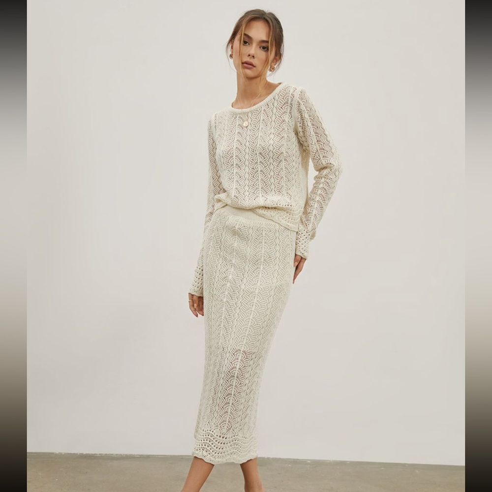 Eyelet cable knit * SKIRT ONLY *